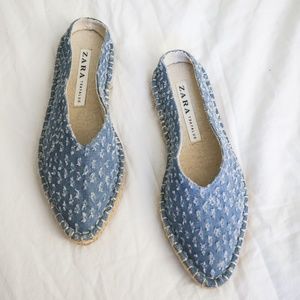 Zara Denim Point Toe Espadrille